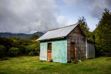 Alerce tree house, typical of southern Chile