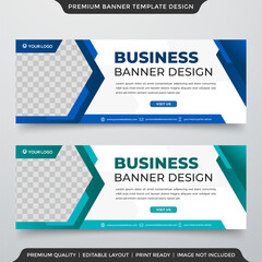 Fototapeta premium business web banner template with abstract and modern style use for digital ads and corporate background