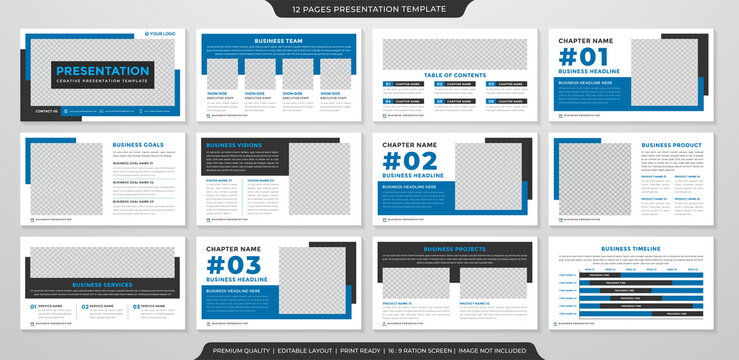 business presentation layout template with clean style use for business portfolio and annual report