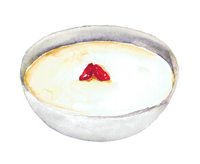 杏仁豆腐　水彩イラスト