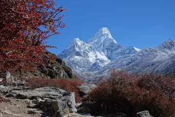 Velvet curtains Ama Dablam Ama Dablam - snowcapped mountains in Nepal