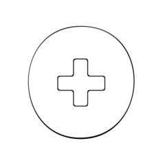 Obraz premium A jpeg illustration of a medical cross symbol isolated on transparent background. Designed in black and white colors for medical concepts.