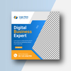 Modern Social square web banner for social media post template design, Facebook Post, Instagram Post template	
