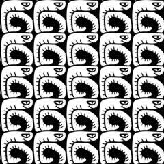 seamless pattern of cute mosnter cartoon