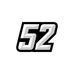 Creative modern logo design racing number 52