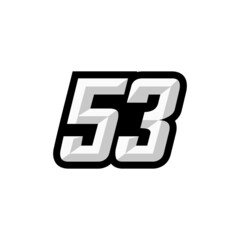 Creative modern logo design racing number 53