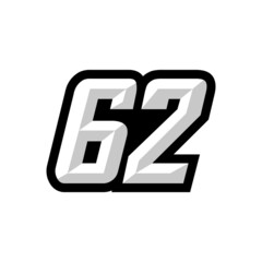 Creative modern logo design racing number 62
