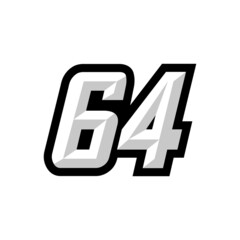 Creative modern logo design racing number 64