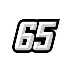 Creative modern logo design racing number 65