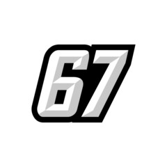 Creative modern logo design racing number 67