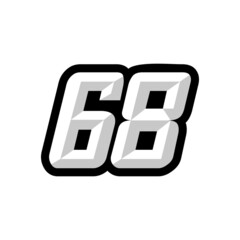 Creative modern logo design racing number 68