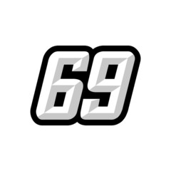 Creative modern logo design racing number 69
