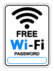 Free WiFi Password Symbol Sign, Vector Illustration, Isolate On White Background Label .EPS10 - obrazy, fototapety, plakaty