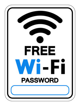 Free WiFi Password Symbol Sign, Vector Illustration, Isolate On White Background Label .EPS10