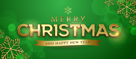 Editable text Merry christmas style effect suitable for christmas banner on green background