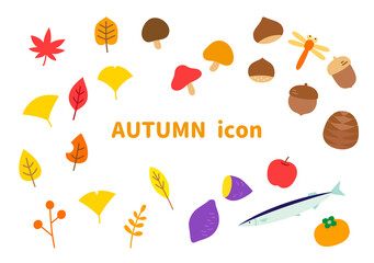 秋　アイコン　フラットデザイン　セット © siroyagi3