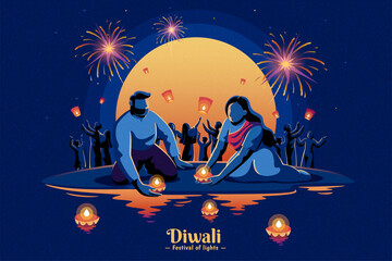 Diwali celebration at night