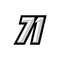 Creative modern logo design racing number 71