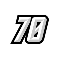 Creative modern logo design racing number 70