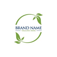 Leaf flower logo icon vector template.