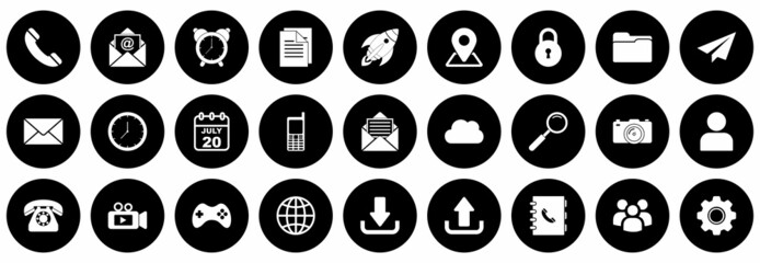 web icon set, web vector set sign symbol for computer or smartphone