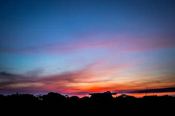 Amazing Colorful sky and Dramatic Sunrise in the morning.
