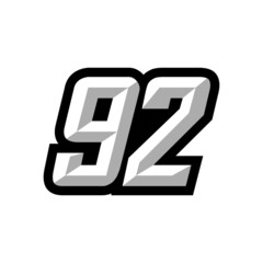 Creative modern logo design racing number 92