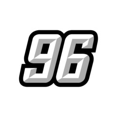 Creative modern logo design racing number 96