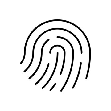 fingerprint line icon vector design, editable stroke line icon