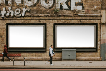 Billboard with design space by the street of London