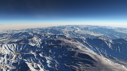 Fototapeta premium realistic surface of an alien planet 3d illustration