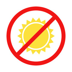 No Sun Sign on White Background