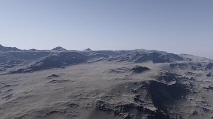 realistic surface of an alien planet 3d illustration