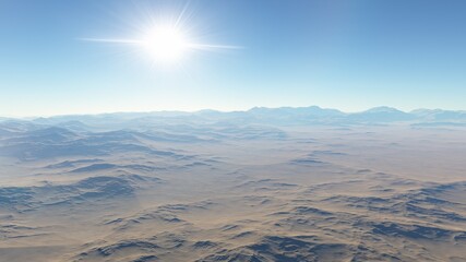 realistic surface of an alien planet 3d illustration