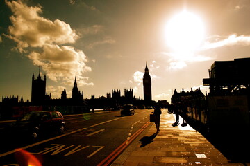 Obraz premium Beautiful sunset over London city.