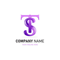 Letter T And S Logo Design, Colorful Logo Template