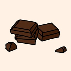 Doodling freehand outline sketch drawing of a chocolate bar.