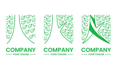 plant square logo concept. unique, flat, creative, modern and line style. suitable for logo, icon, symbol and sign. such as herbs, nature or healthy logo