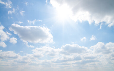 Cloudscape. Blue sky and white cloud.