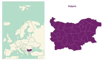Bulgaria map. map of Bulgaria and neighboring countries. European countries border map.