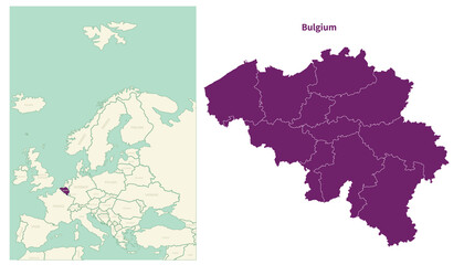 Obraz premium Belgium map. map of Belgium and neighboring countries. European countries border map.