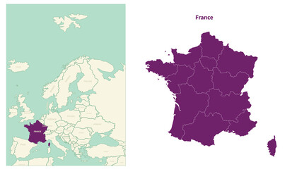 France map. map of France and neighboring countries. European countries border map.