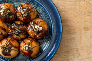 Takoyaki ball dumplings or Octopus balls