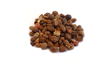 Amomum xanthoides Wall, dried amomum seed isolated on white background
