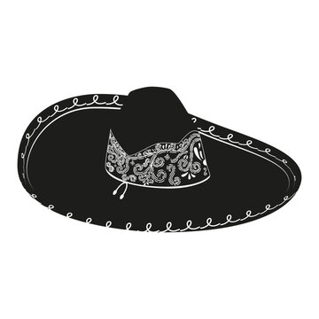 Mexican hat, Mariachi hat. Traditional mexican hat. Sombrero de charro 