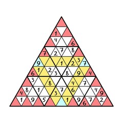 Unusual sudoku game with numbers colorful vector illustration. Funny cartoon number puzzle isolated on white vector