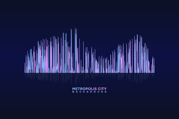 Metropolis City of Light Sound wave stripe lines colorful equalizer Background