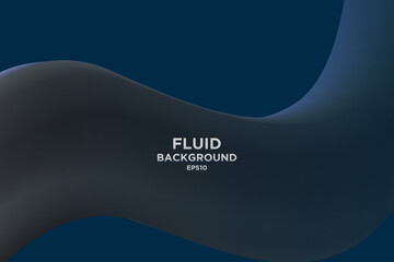 Blue Abstract fluid wave. Modern poster with gradient 3d flow shape. Innovation background design for cover, landing page.