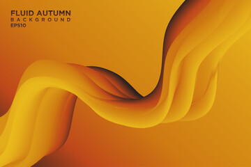 Autumn Style Abstract fluid wave. Modern poster with gradient 3d flow shape. Innovation background design for cover, landing page.