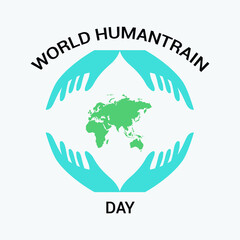 Hand embracing the earth Globe suitable for World Humanitarian day